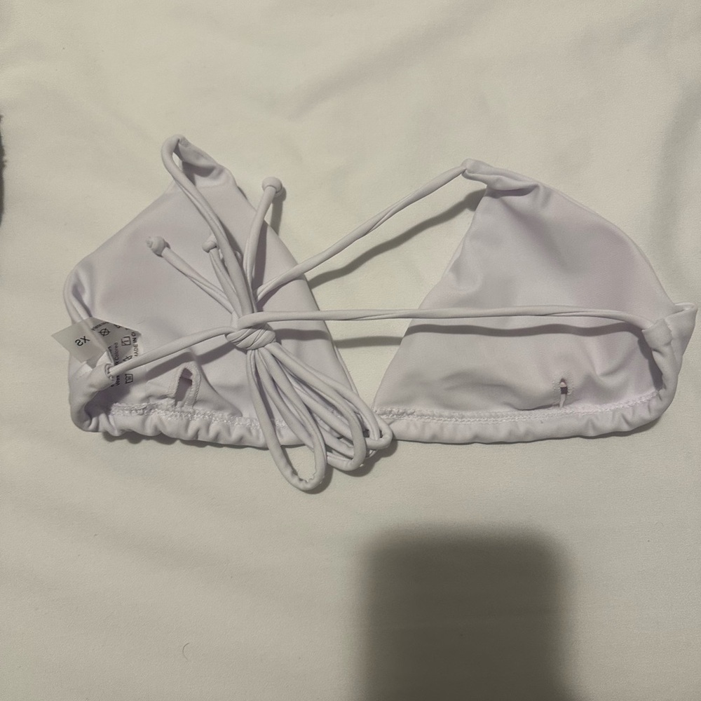 SHEIN White Triangle Bikini Top